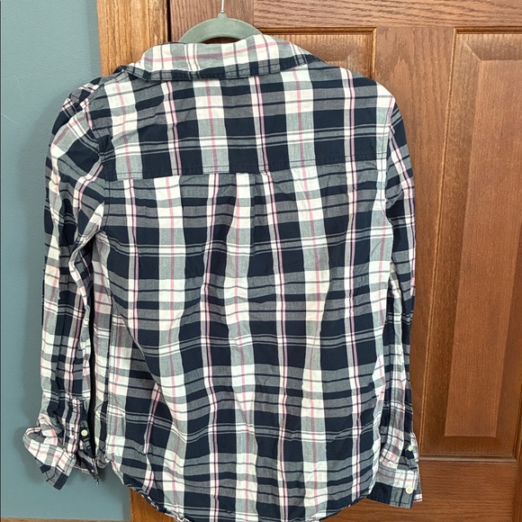Prince & Fox Plaid Button Down Shirt - Navy, White, Pink - Picture 2 of 3